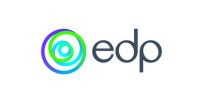 Logotipo de EDP (Energías de Portugal), socio estratégico del proyecto HY2MARKET para el desarrollo de infraestructuras de hidrógeno renovable junto a la Fundación Hidrógeno Aragón.